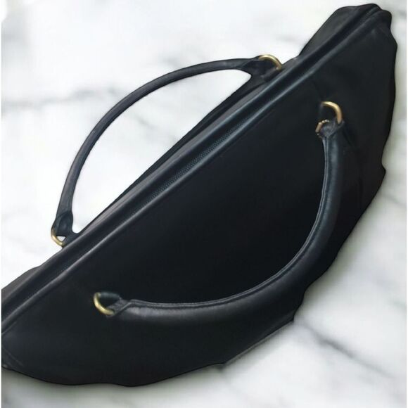COACH VTG SOFT Black Leather WORK BAG UNISEX In GREAT CONDITION With COA - Picture 10 of 16